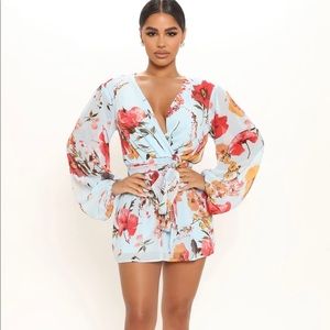 Light blue romper. Perfect for vacation or for the summer.